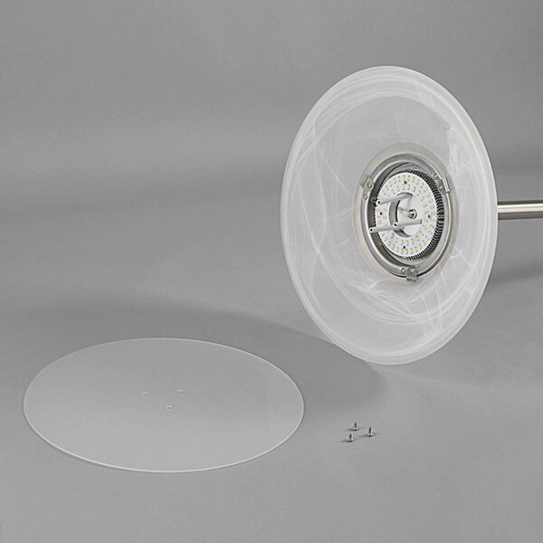 Lampa stojąca LED Ragna Lindby, możliwość ściemniania, aluminiowy / szary / cynkowy, salon / jadalnia, szkło, nowoczesny