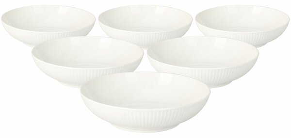 Zestaw 6 porcelanowych talerzy głębokich Linie 20 cm