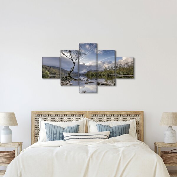 Obraz rzeki z drzewem (125x70 cm)
