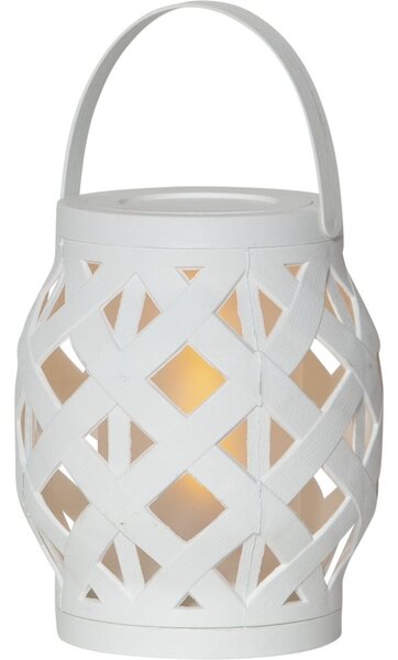 Biały lampion Star Trading Flame Lantern, wys. 16 cm