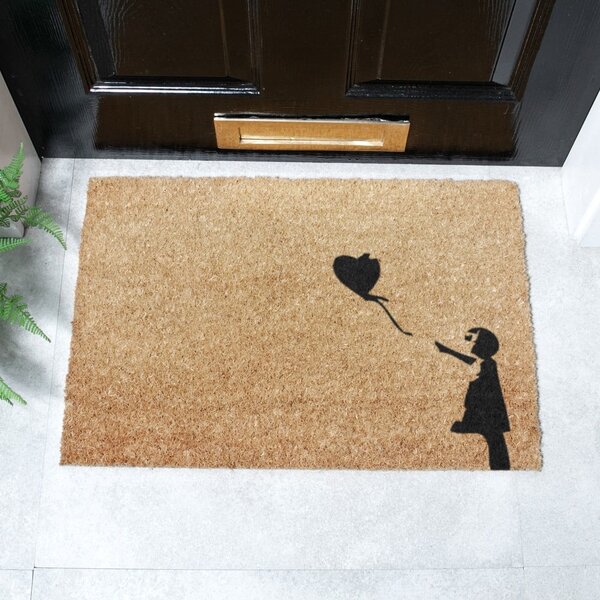 Wycieraczka z włókna kokosowego 40x60 cm Girl With a Ballon – Artsy Doormats