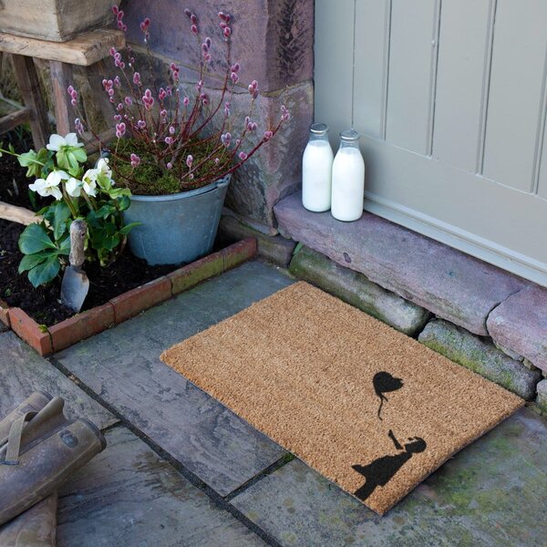 Wycieraczka z włókna kokosowego 40x60 cm Girl With a Ballon – Artsy Doormats
