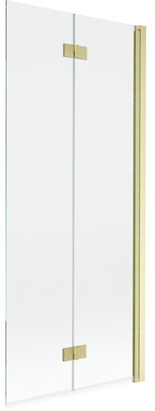 Mexen Mist parawan nawannowy 2-skrzydłowy prawy 80 x 150 cm, transparent, złoty szczotkowany - 8A9-080-002-55-00-P
