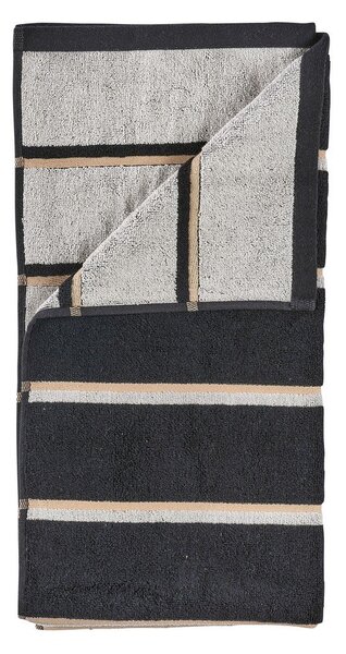 Czarno-jasnoszary bawełniany ręcznik kąpielowy 70x140 cm Sauna – Zone