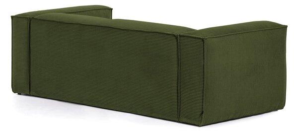 Ciemnozielona sztruksowa sofa Kave Home Blok