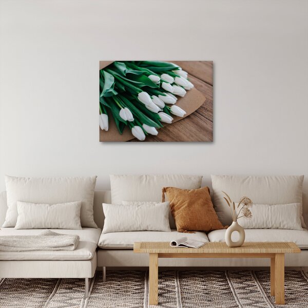 Obraz bukietu białych tulipanów (70x50 cm)