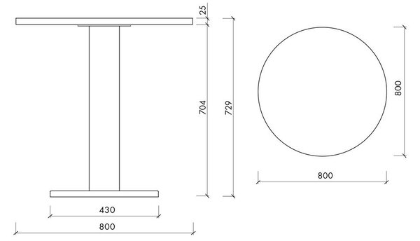 Okrągły stół z blatem w dekorze dębu ø 80 cm Sool – noo.ma