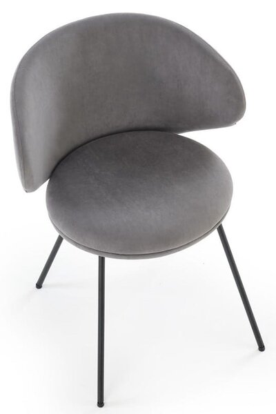 Szare okrągłe krzesło loft | Umeblowana.com