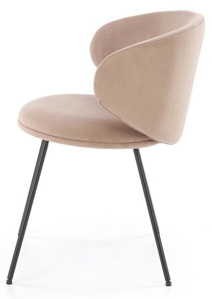 Beżowe krzesło do jadalni velvet | Umeblowana.com