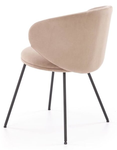 Beżowe krzesło do jadalni velvet | Umeblowana.com