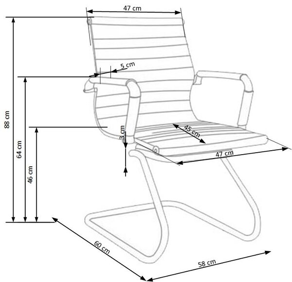 Fotel biurowy na płozach Prestige Skid