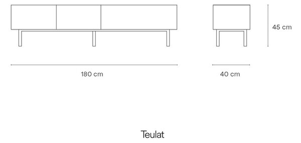 Biało-naturalna szafka pod TV w dekorze dębu 180x45 cm Arista – Teulat