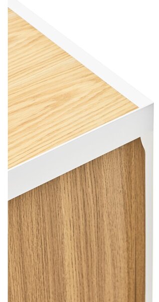 Biało-naturalna szafka pod TV w dekorze dębu 180x45 cm Arista – Teulat