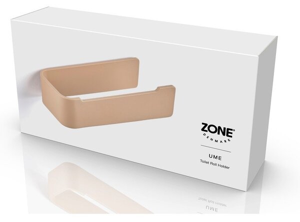 Beżowy ścienny metalowy uchwyt na papier toaletowy Ume – Zone