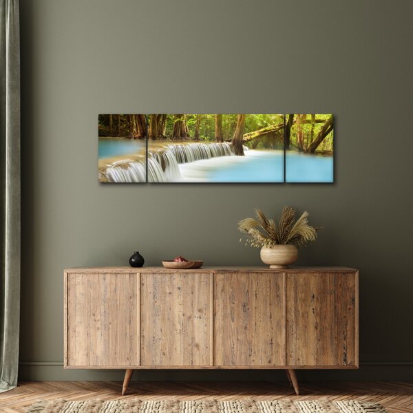 Obraz wodospadu Huai Mae Kamin w lesie (170x50 cm)