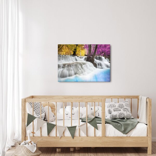 Obraz wodospadu Erawan w lesie (70x50 cm)