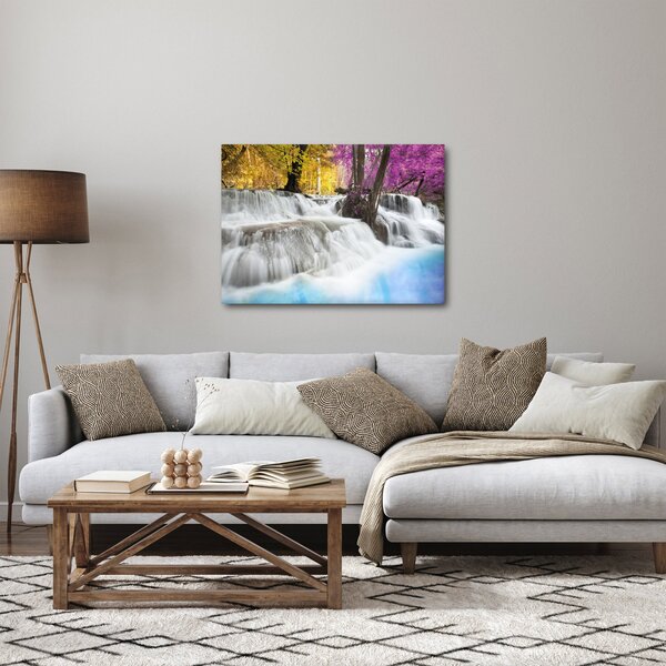 Obraz wodospadu Erawan w lesie (70x50 cm)