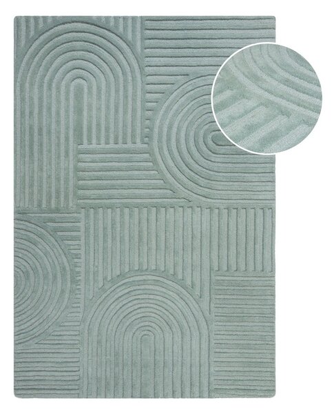 Turkusowy dywan wełniany Flair Rugs Zen Garden, 120x170 cm