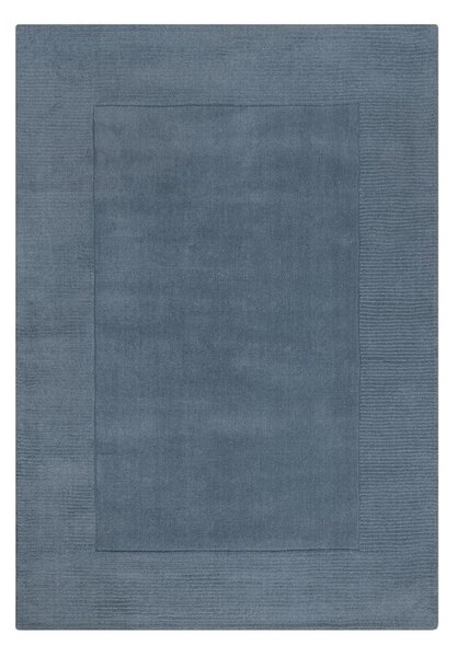 Ciemnoniebieski wełniany dywan tkany ręcznie 120x170 cm Textured Wool Border – Flair Rugs