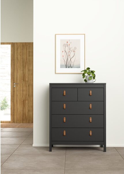 Czarna wysoka komoda 82x99 cm Madrid – Tvilum