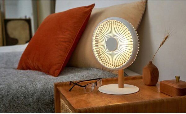 Kremowa lampa stołowa z wiatrakiem i zdalnym sterowaniem (wys. 26 cm) Beyond – Gingko