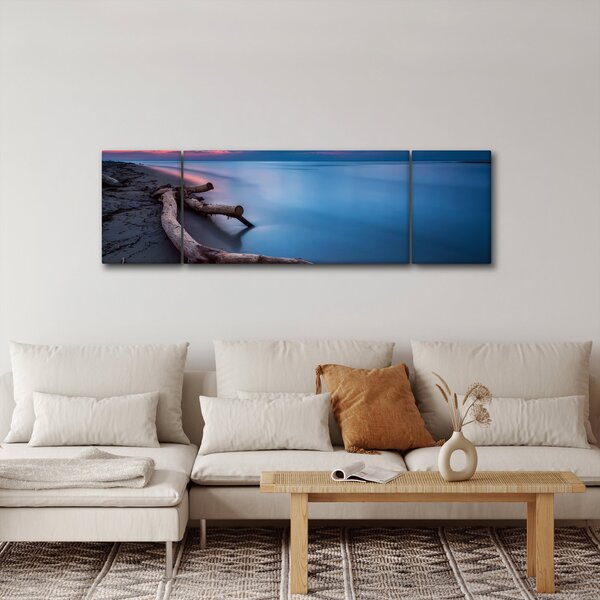 Obraz plaży o zachodzie słońca (170x50 cm)