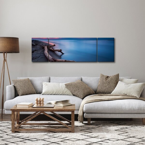 Obraz plaży o zachodzie słońca (170x50 cm)