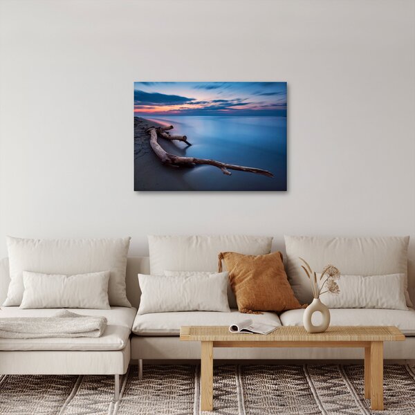 Obraz plaży o zachodzie słońca (70x50 cm)