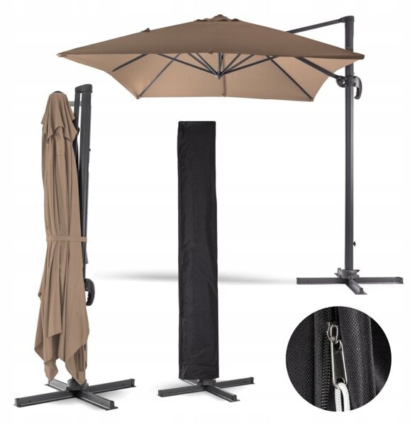 Parasol OGRODOWY TAPAS 296 x 296cm brąz Corciano