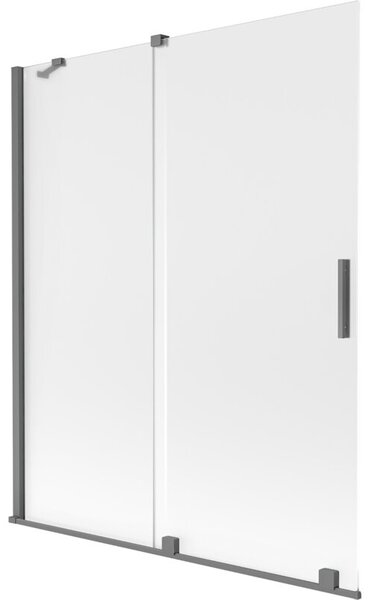Mexen Velar parawan nawannowy 2-skrzydłowy rozsuwany 140 x 150 cm, szron, gun metal - 896-140-000-31-95