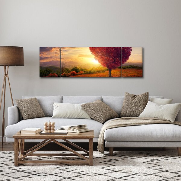 Obraz drzewa w kształcie serca (170x50 cm)