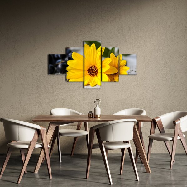 Obraz żółtego kwiatu (125x70 cm)