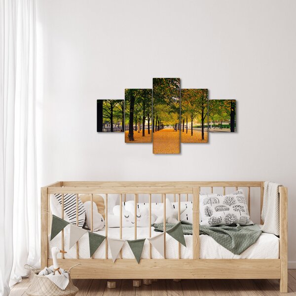 Obraz alei jesiennych drzew (125x70 cm)