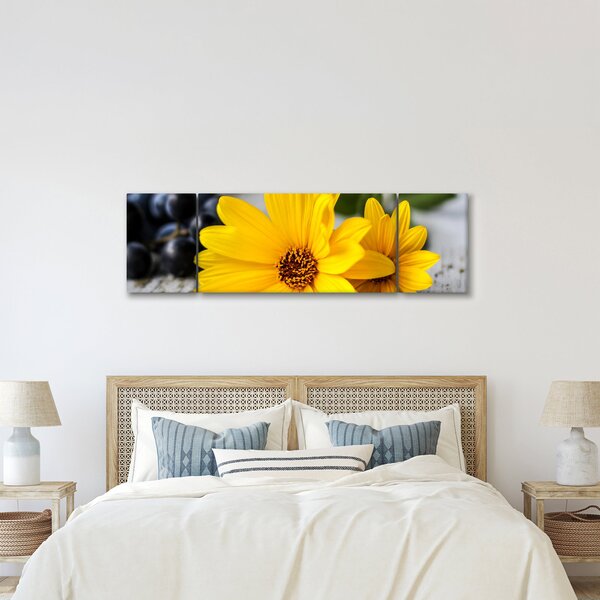 Obraz żółtego kwiatu (170x50 cm)