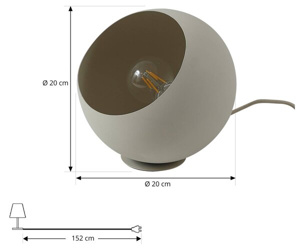 Lampa stołowa Somolia Lindby, kremowy / amber, salon / jadalnia, metal, nowoczesny