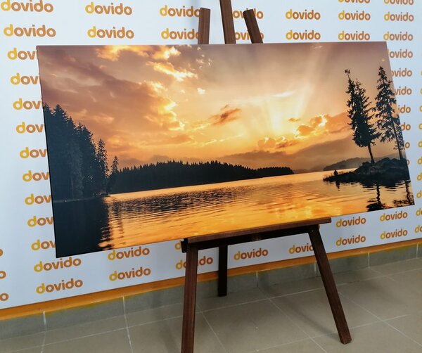 Obraz odbicie górskiego jeziora