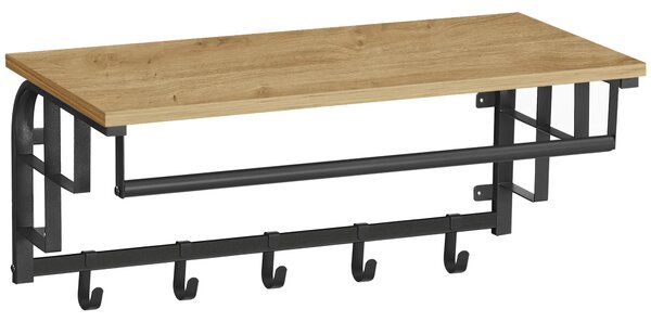 Industrialny wieszak na ubrania z półką dąb artisan D3-P25