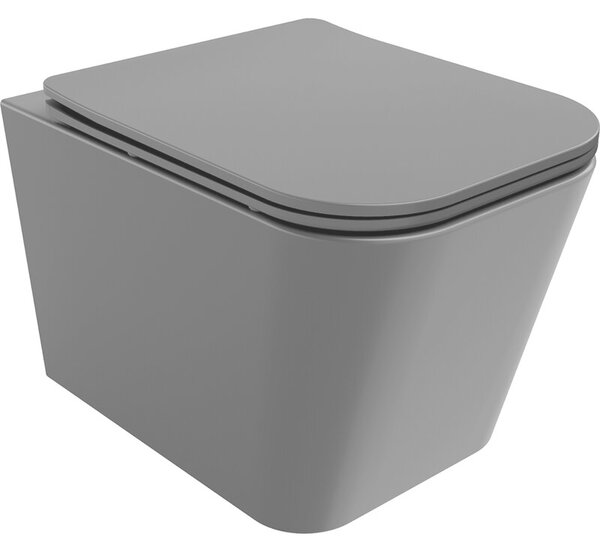 Mexen Teo miska wc Rimless z deską wolnoopadającą slim, duroplast, szara ciemna mat - 30854071