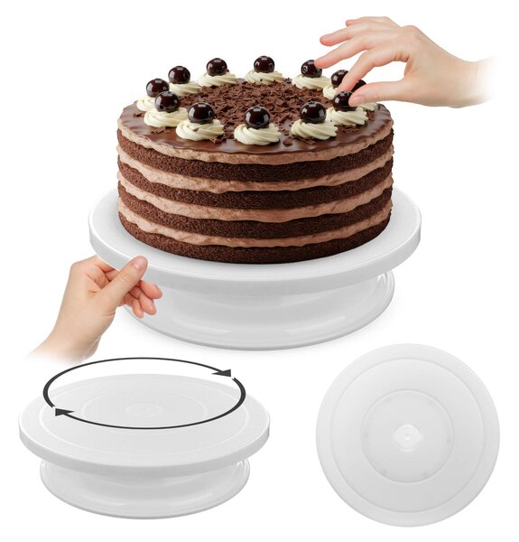 Patera obrotowa do tortów Tropea 28 cm biała