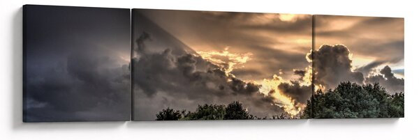 Obraz chmur i lasu (170x50 cm)