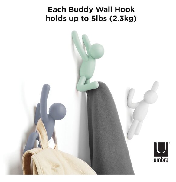 Ścienne plastikowe haczyki zestaw 3 szt. Buddy – Umbra