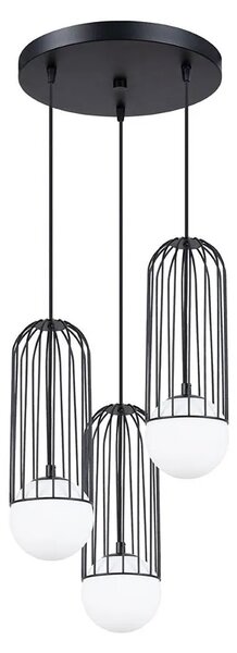 Czarna industrialna lampa wisząca druciana - A608-Inca