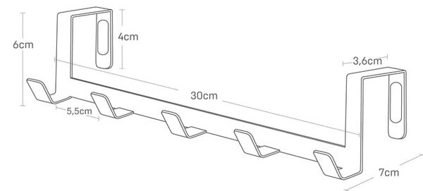 Biały metalowy wieszak na drzwi 30 cm Tower – YAMAZAKI