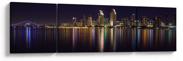 Obraz miasta nocą (170x50 cm)