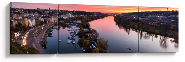Obraz Pragi nocą (170x50 cm)