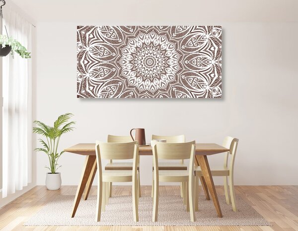 Obraz Mandala harmonii na brązowym tle