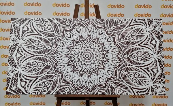 Obraz Mandala harmonii na brązowym tle