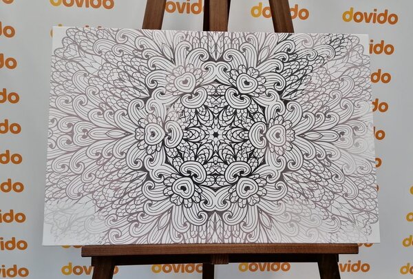 Obraz Mandala etniczna w wersji czarno-białej