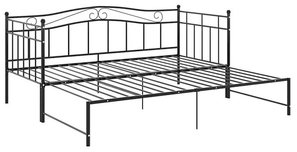 Czarne metalowe łóżko rozkładane 90x200 cm F5-E63