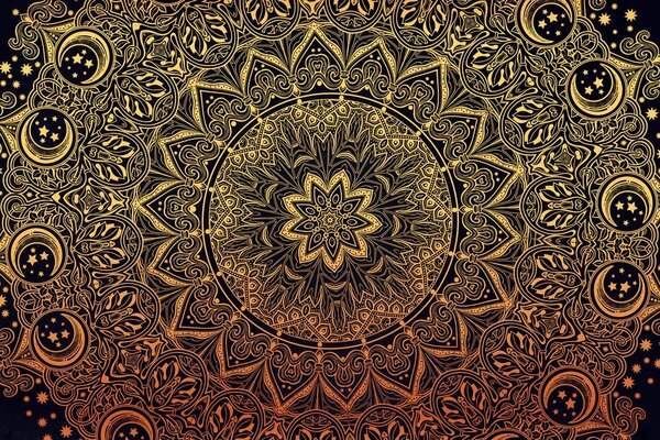 Obraz złota orientalna Mandala